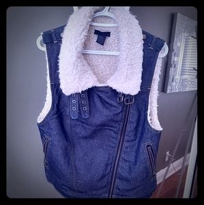 Steven Maden Jean faux Sheep skin vest